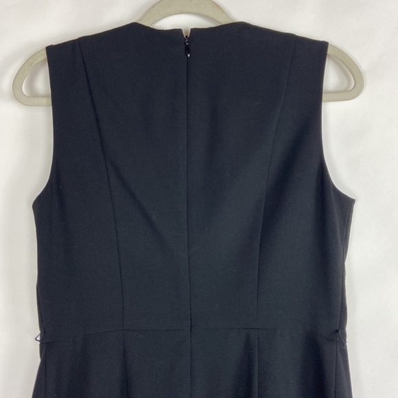 Calvin Klein Sleeveless Black with White Hem Fitted Midi Cocktail Sheath Dress - Picture 7 of 15